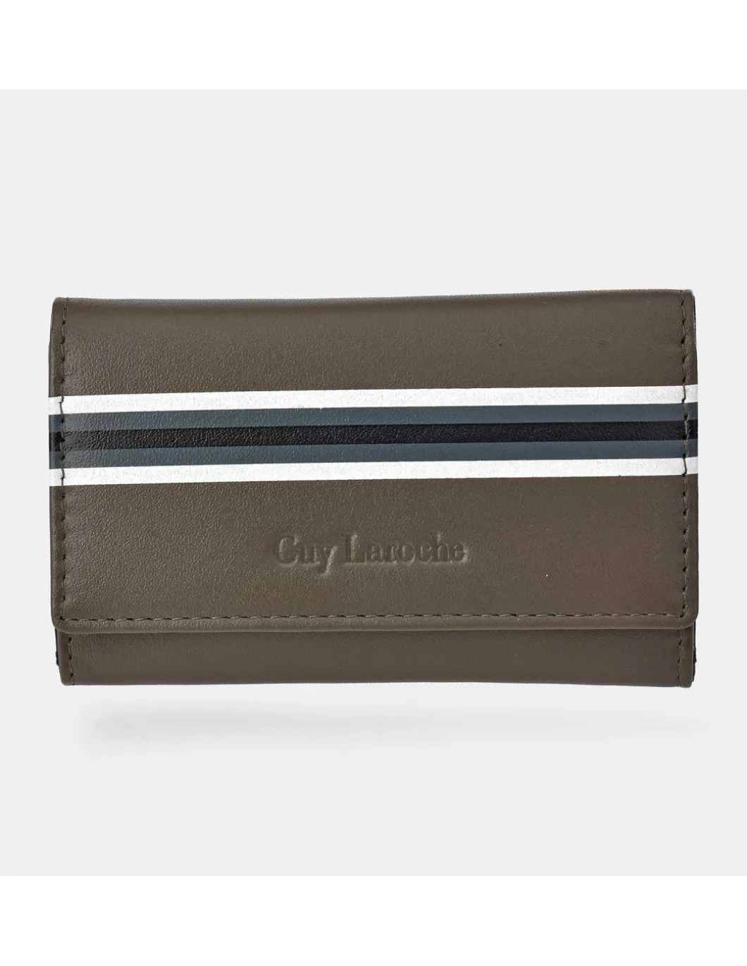 GUY LAROCHE Llavero mosquetón para hombre en piel Rayas