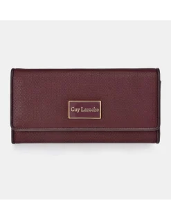 GUY LAROCHE Monedero billetero con solapa para mujer en símil piel grabada