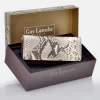 GUY LAROCHE Monedero billetero grande para mujer en piel grabado con estuche regalo