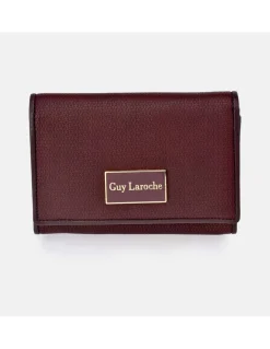 GUY LAROCHE monedero billetero con solapa para mujer en símil piel grabada