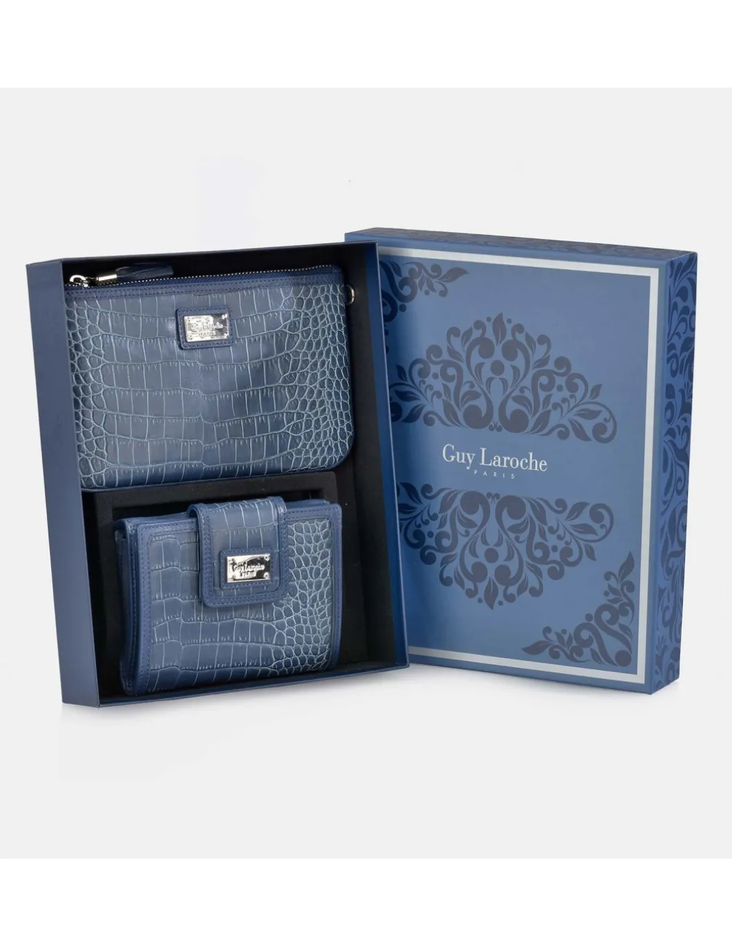 GUY LAROCHE Monedero billetero y bolso de mano para mujer en símil piel con estuche de regalo
