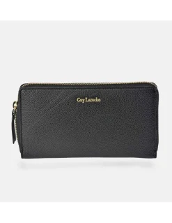 GUY LAROCHE Monedero billetero grande con cremallera para mujer en piel grano