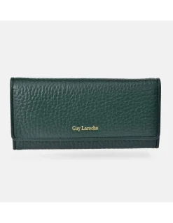 GUY LAROCHE Monedero billetero grande con solapa para mujer en piel grano