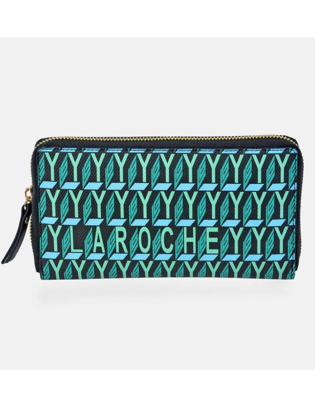 GUY LAROCHE monedero billetero grande para mujer en lona print logo