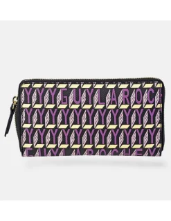 GUY LAROCHE monedero billetero grande para mujer en lona print logo