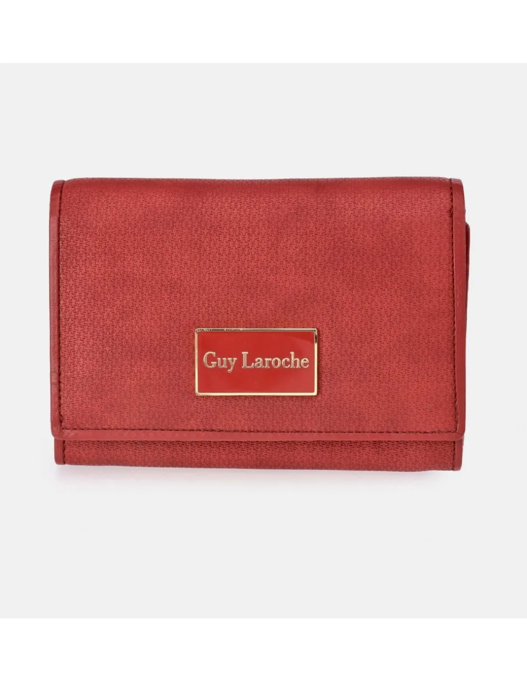 GUY LAROCHE monedero billetero con solapa para mujer en símil piel grabada
