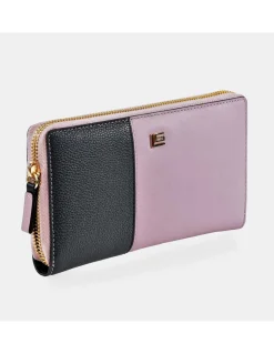 GUY LAROCHE monedero cremallera grande para mujer en piel bicolor