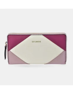 GUY LAROCHE monedero grande con cremallera para mujer en piel patchwork
