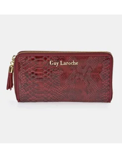 GUY LAROCHE Monedero para mujer en piel sintética grabada con cremallera