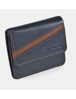 GUY LAROCHE Monedero plano con Tarjetero de piel para Hombre Colección Napa