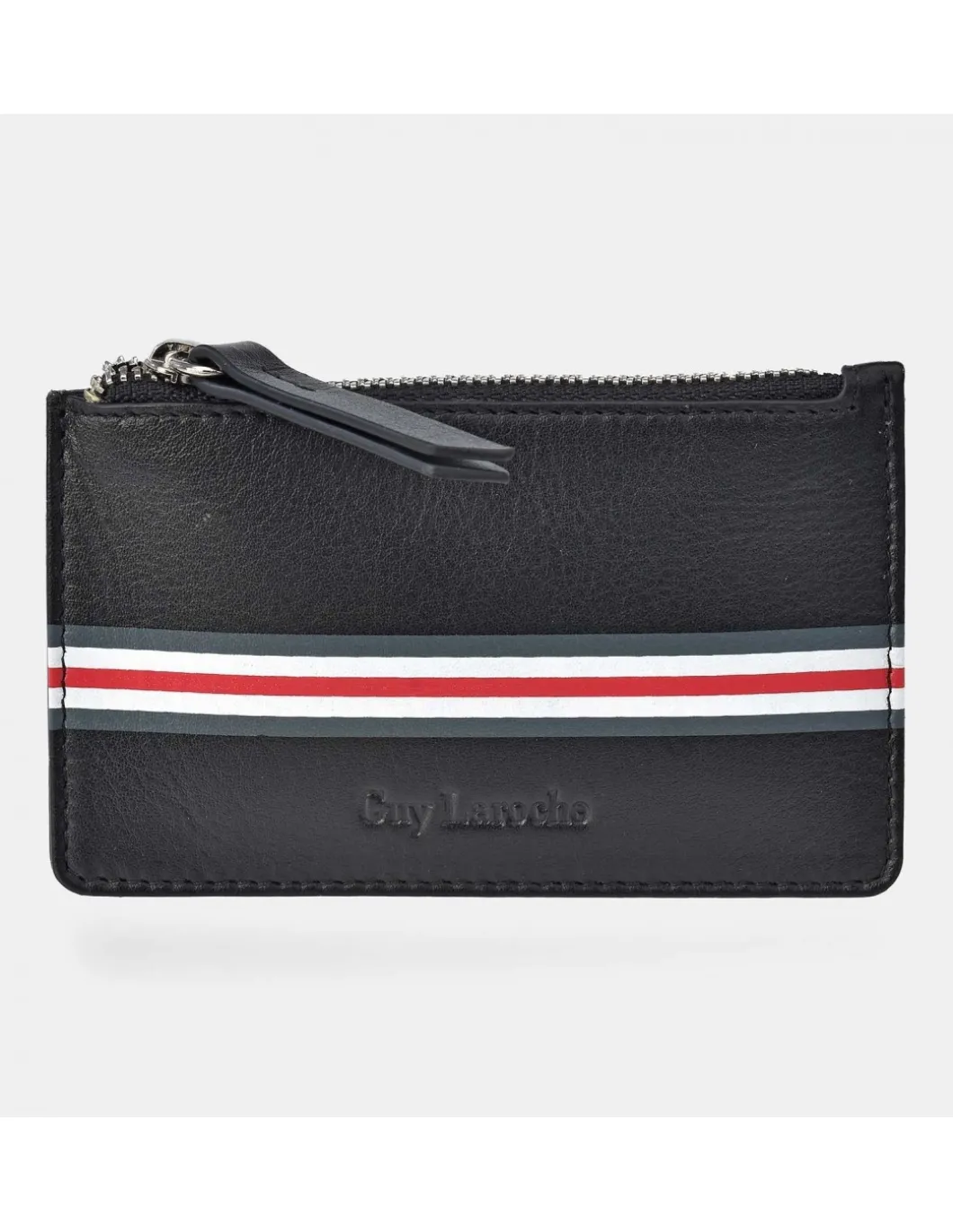 GUY LAROCHE Monedero plano con tarjetero para hombre en piel Rayas