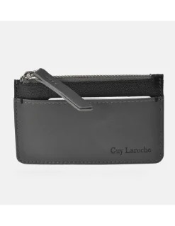 GUY LAROCHE Monedero plano con tarjeteros para hombre en piel combinada