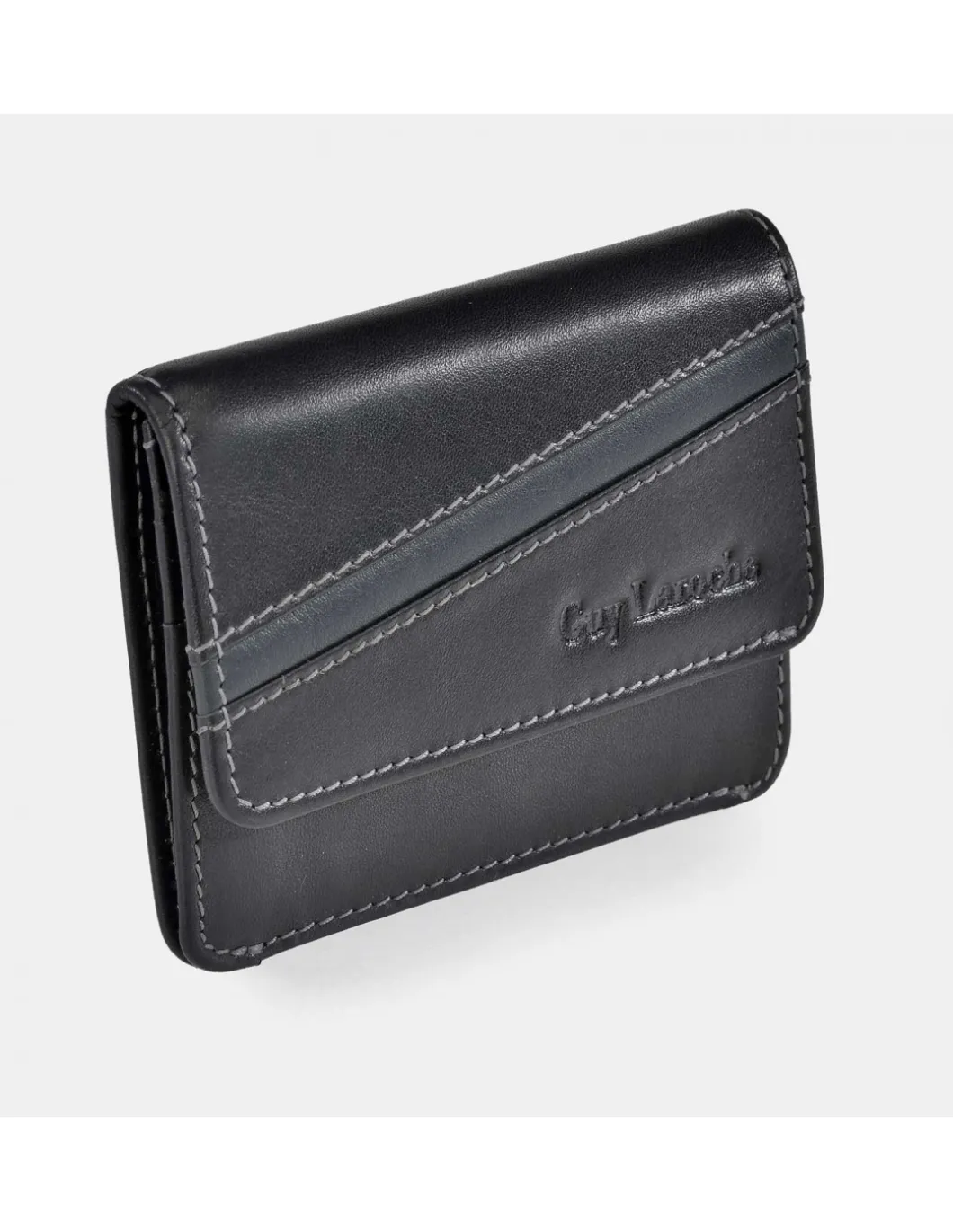 GUY LAROCHE Monedero plano con Tarjetero de piel para Hombre Colección Napa