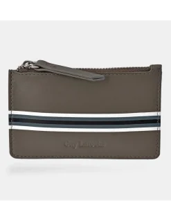 GUY LAROCHE Monedero plano con tarjetero para hombre en piel Rayas