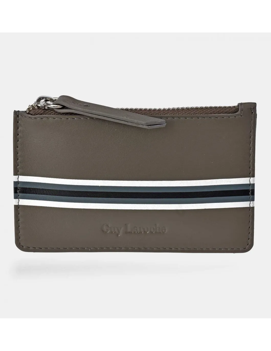 GUY LAROCHE Monedero plano con tarjetero para hombre en piel Rayas