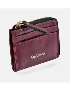 GUY LAROCHE Monedero tarjetero plano para mujer en piel