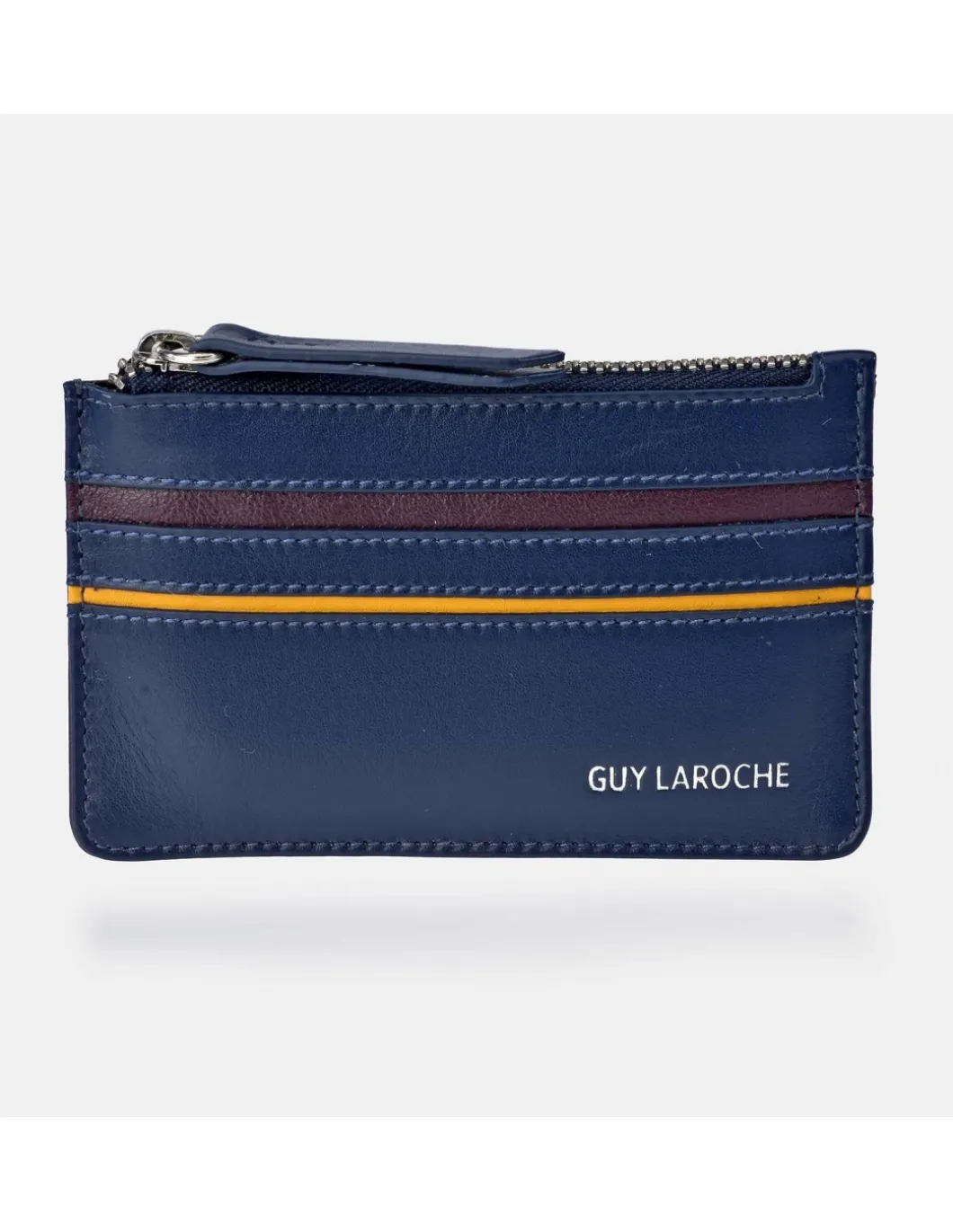 GUY LAROCHE Monedero tarjetero en piel de Ubrique combinada para hombre