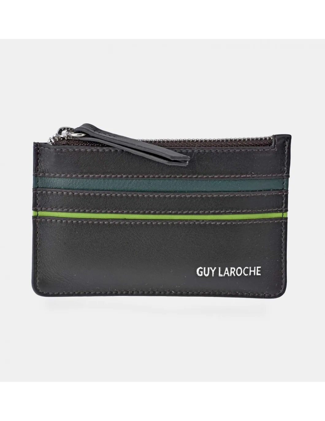 GUY LAROCHE Monedero tarjetero en piel de Ubrique combinada para hombre