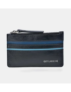 GUY LAROCHE Monedero tarjetero en piel de Ubrique combinada para hombre