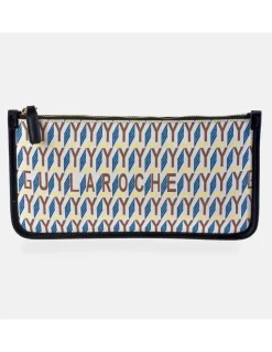 GUY LAROCHE pouch cremallera para mujer en lona print logo