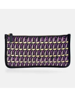 GUY LAROCHE pouch cremallera para mujer en lona print logo