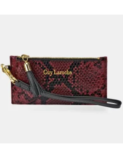 GUY LAROCHE Tarjetero con asa de mano Mujer Sintetico Serpiente