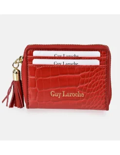 GUY LAROCHE tarjetero monedero cremallera mujer sintético grabado