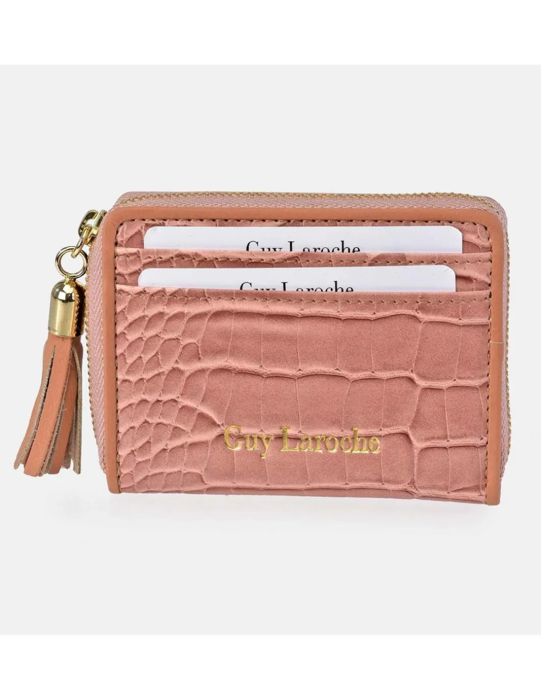 GUY LAROCHE tarjetero monedero cremallera mujer sintético grabado