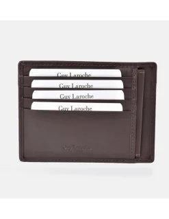 GUY LAROCHE Tarjetero plano grande en piel suave para hombre