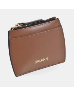 GUY LAROCHE Tarjetero plano de cremallera para mujer en piel