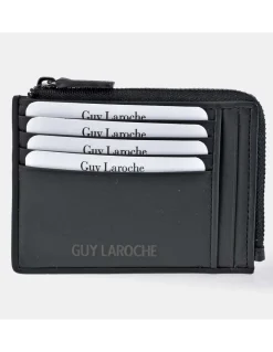 GUY LAROCHE Tarjetero plano cremallera en piel para hombre