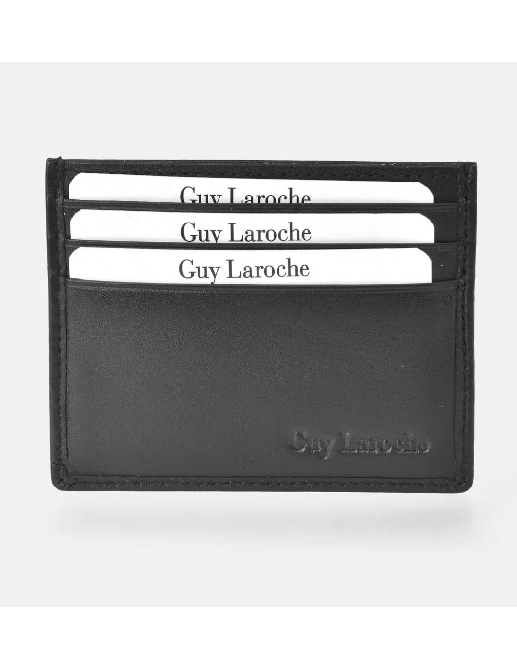 GUY LAROCHE Tarjetero plano para hombre en piel suave