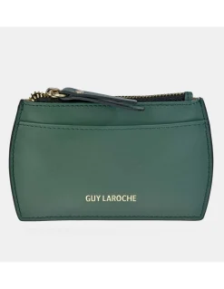 GUY LAROCHE Tarjetero plano de cremallera para mujer en piel