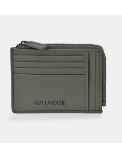 GUY LAROCHE Tarjetero plano cremallera en piel para hombre