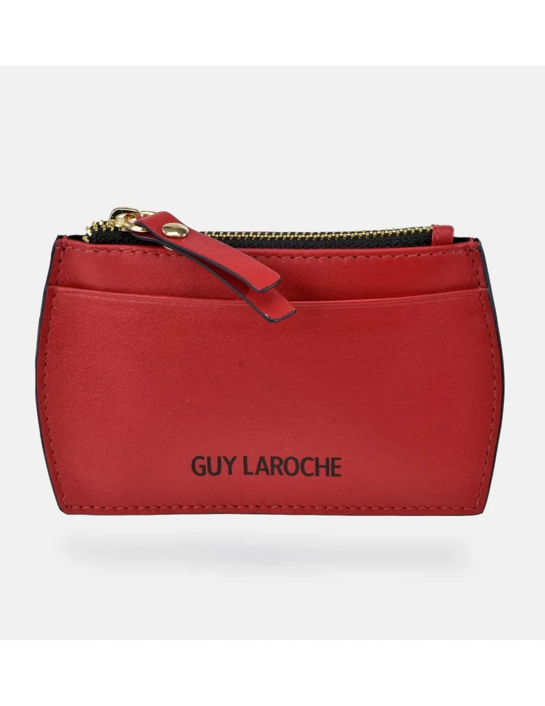 GUY LAROCHE Tarjetero y monedero plano para mujer en piel suave