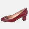 GUY LAROCHE Zapato de tacón cuadrado para mujer piel Napa