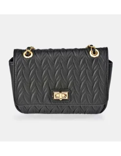 PIERRE CARDIN Bolso bandolera metálica con solapa para mujer en símil piel acolchado
