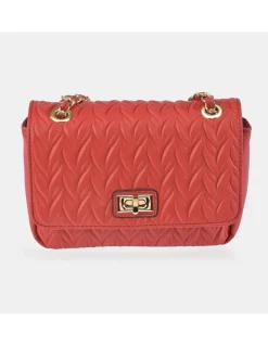 PIERRE CARDIN Bolso bandolera metálica con solapa para mujer en símil piel acolchado