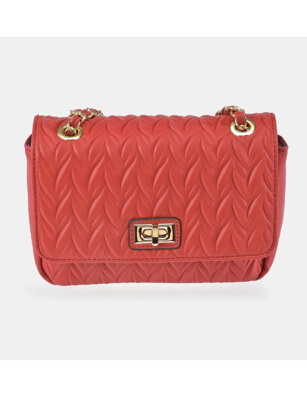 PIERRE CARDIN Bolso bandolera metálica con solapa para mujer en símil piel acolchado