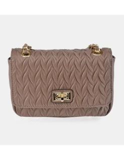 PIERRE CARDIN Bolso bandolera metálica con solapa para mujer en símil piel acolchado