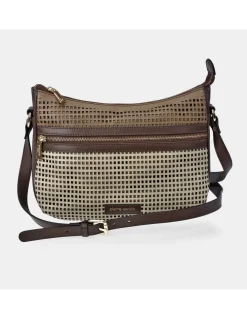 PIERRE CARDIN Bolso bandolera para mujer en piel trenzado