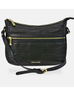 PIERRE CARDIN Bolso bandolera para mujer en piel trenzado