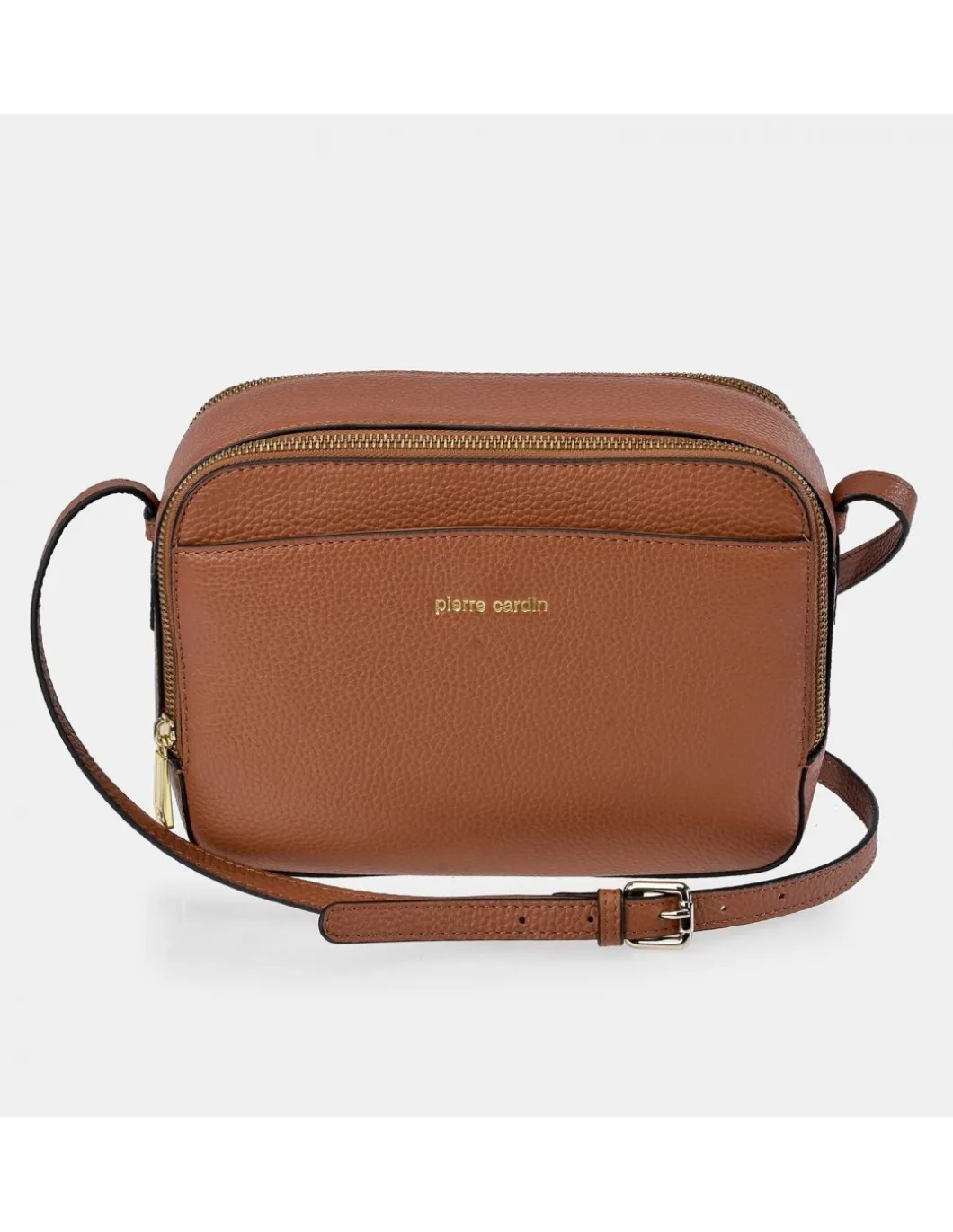 PIERRE CARDIN Bolso bandolera piel para mujer con doble cremallera