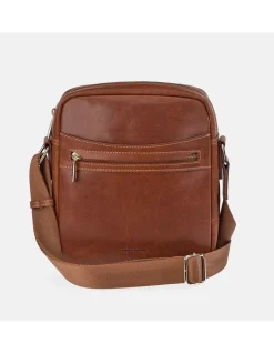 PIERRE CARDIN Bolso bandolera grande de hombre en piel Vegetal con cremallera