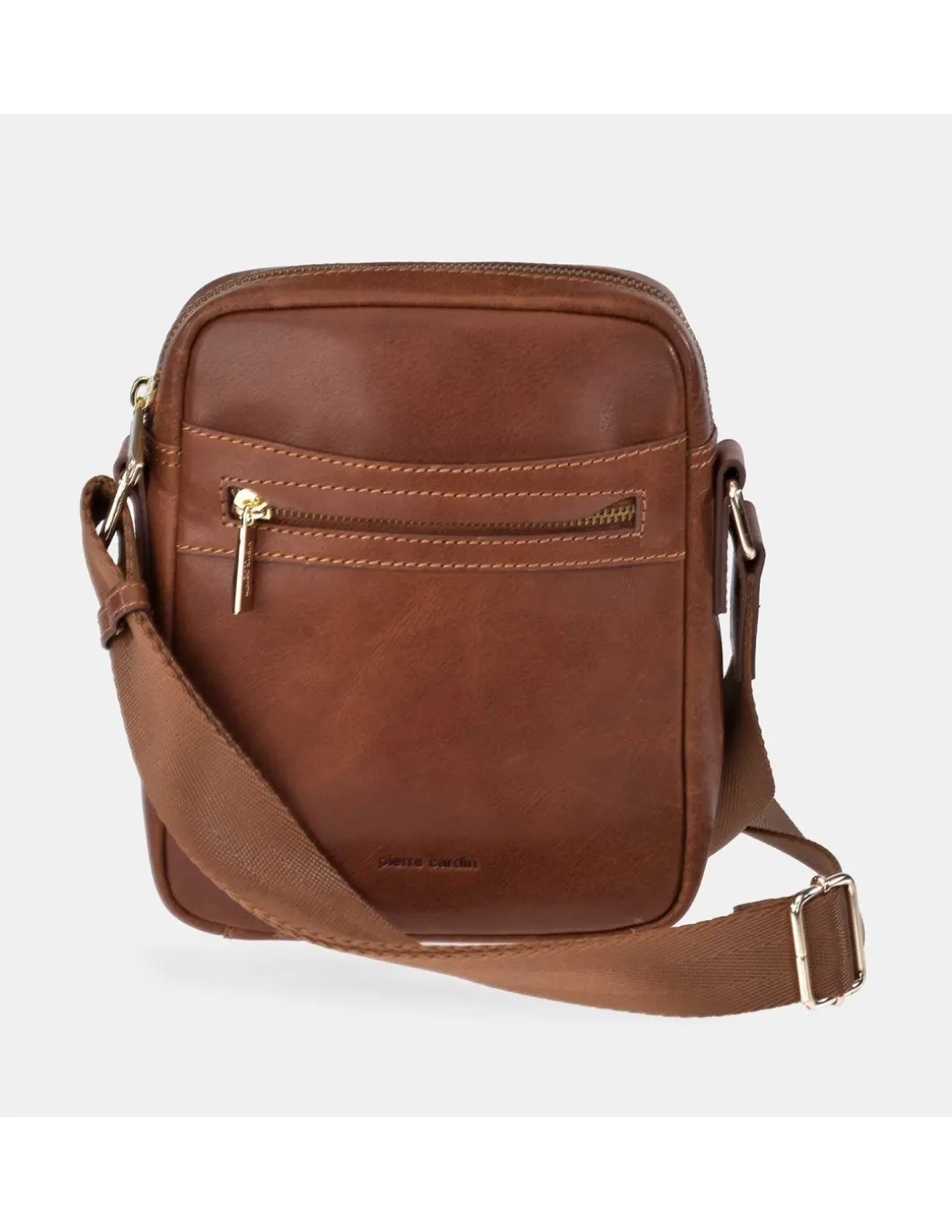 PIERRE CARDIN Bolso bandolera en piel Vegetal con cremallera de hombre