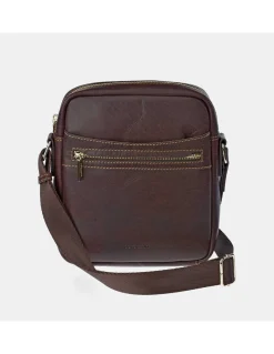 PIERRE CARDIN Bolso bandolera grande de hombre en piel Vegetal con cremallera