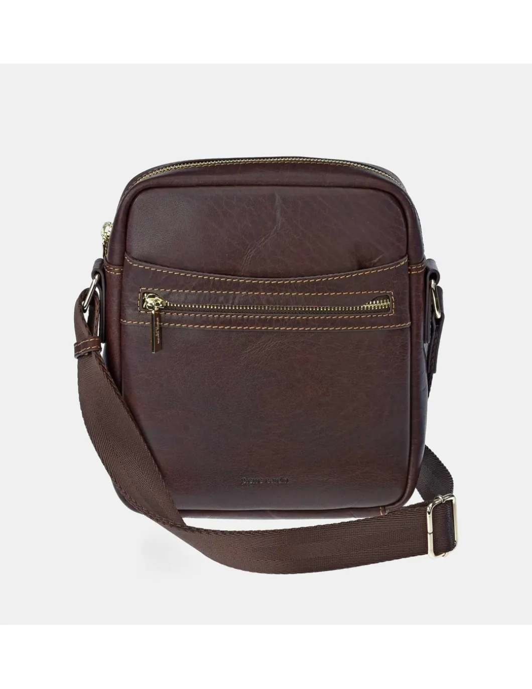 PIERRE CARDIN Bolso bandolera grande de hombre en piel Vegetal con cremallera