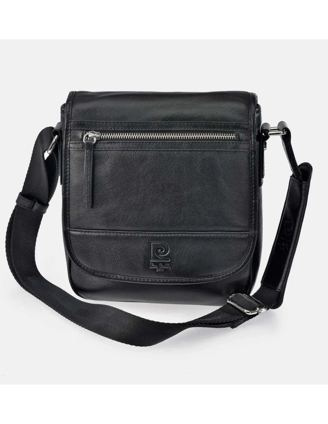 PIERRE CARDIN Bolso cruzar hombre piel con bandolera nylon