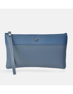 PIERRE CARDIN bolso de mano plano con asa y cremallera para mujer en piel sintética