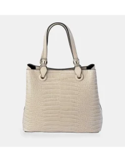 PIERRE CARDIN Bolso de mano grabado para mujer con doble asa y bandolera